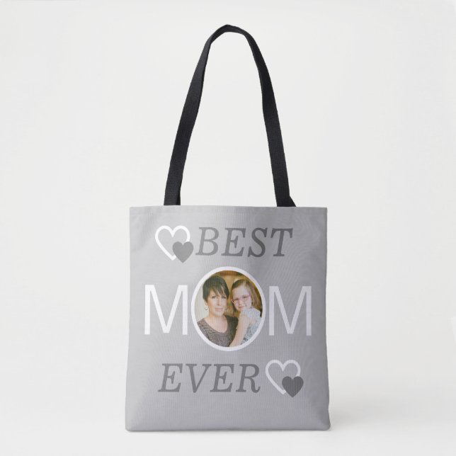 Tote Bag Grey Meilleure maman Jamais Personnalisé Fête des  (Devant)