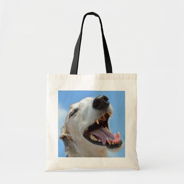 Tote Bag Greyhound Closeup souriant et heureux (Devant)