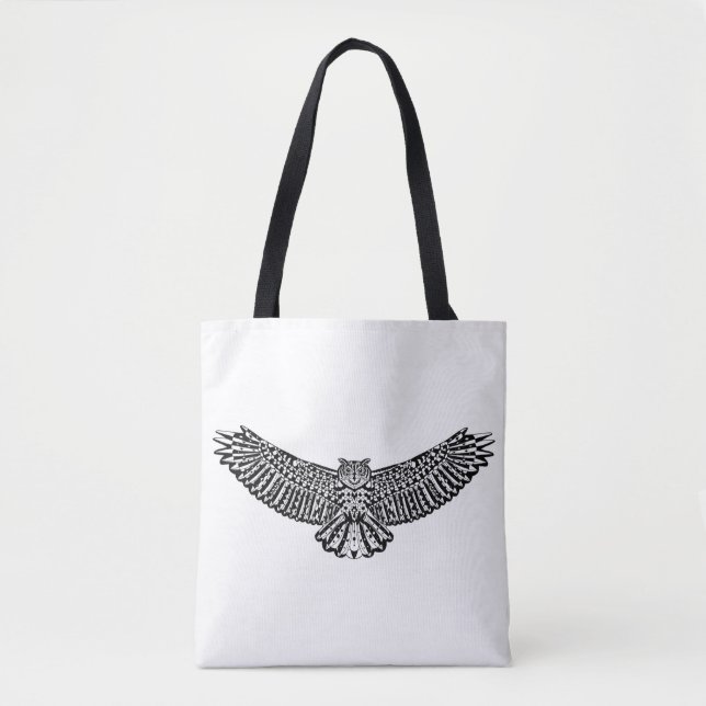 Tote Bag Griffonnage 2 de hibou (Devant)