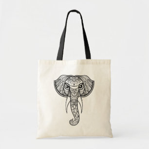 Tote Bag Griffonnage de tête d'éléphant