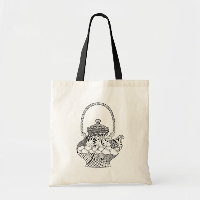 Tote Bag Griffonnage de théière (Devant)