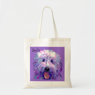 Tote Bag Griffonnage d'or brillant des couleurs pourpres