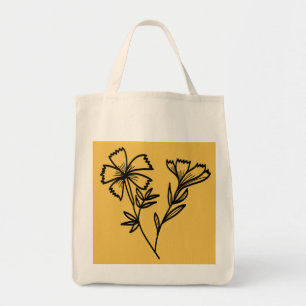 Tote Bag griffonnage floral