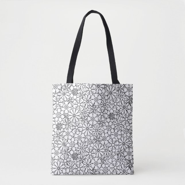 Tote Bag Griffonnage floral 2 (Devant)