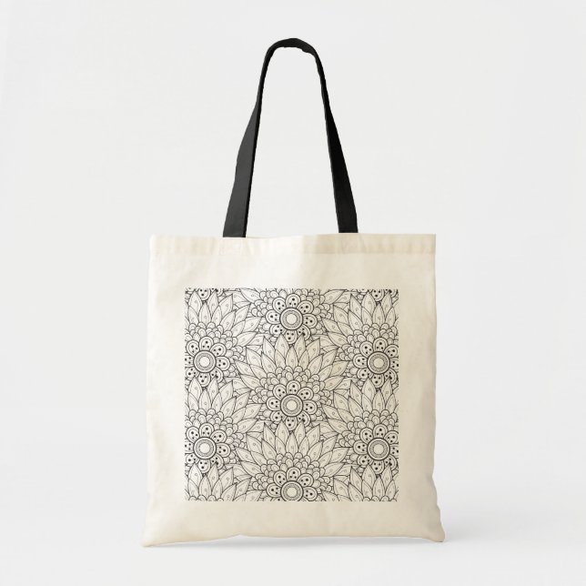 Tote Bag Griffonnage floral de jardin (Devant)