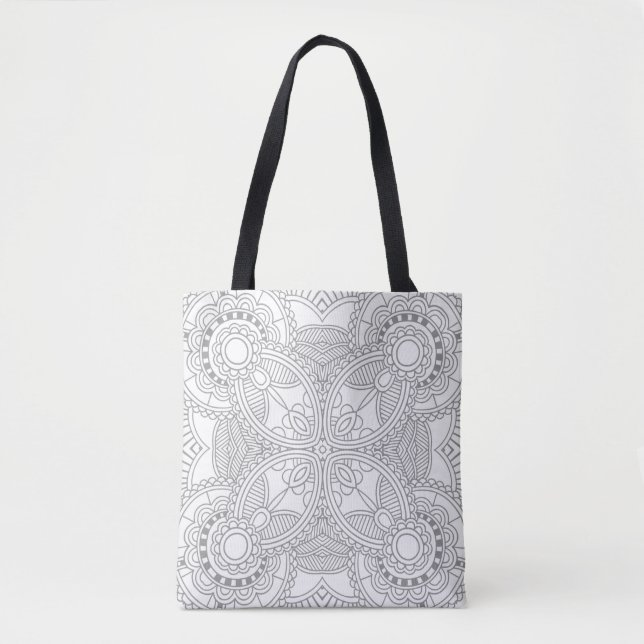 Tote Bag Griffonnage floral unique 2 d'art (Devant)