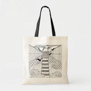 Tote Bag Griffonnage tiré par la main de phare