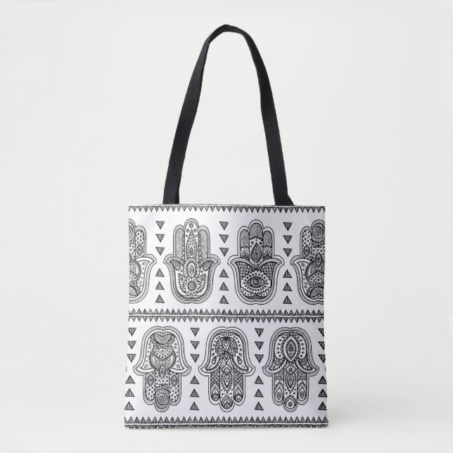 Tote Bag Griffonnage tiré par la main indien 2 de Hamsa (Devant)