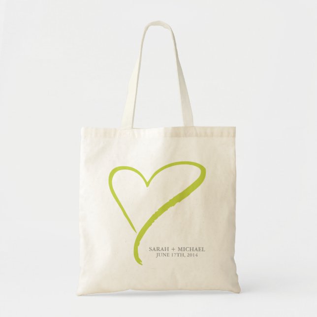 Tote Bag Griffonnage vert de coeur (Devant)