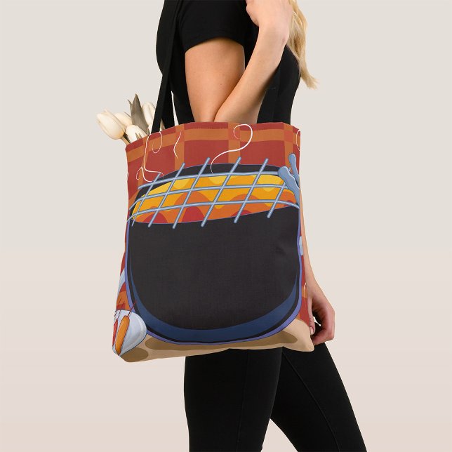 Tote Bag Grillades au barbecue avec des tongues et des broc (Créateur téléchargé)