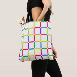 Tote Bag Grille colorée avec la pop spatiale négative inspi
