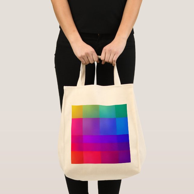 Tote Bag Grille de couleurs vives  (Devant (produit))