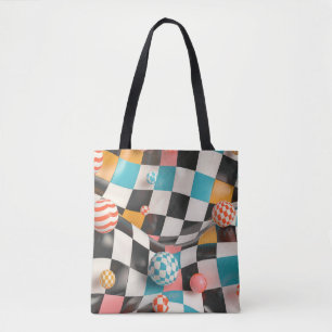 Tote Bag Grille de tableau de bord 3D avec sphères flottant