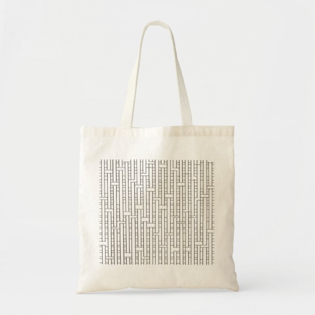 Tote Bag Grille Industrielle Noir Et Blanc Moderne Géométri (Devant)