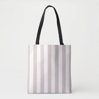 Tote Bag Grilles Verticales Bbeige Et Blanc Gratté