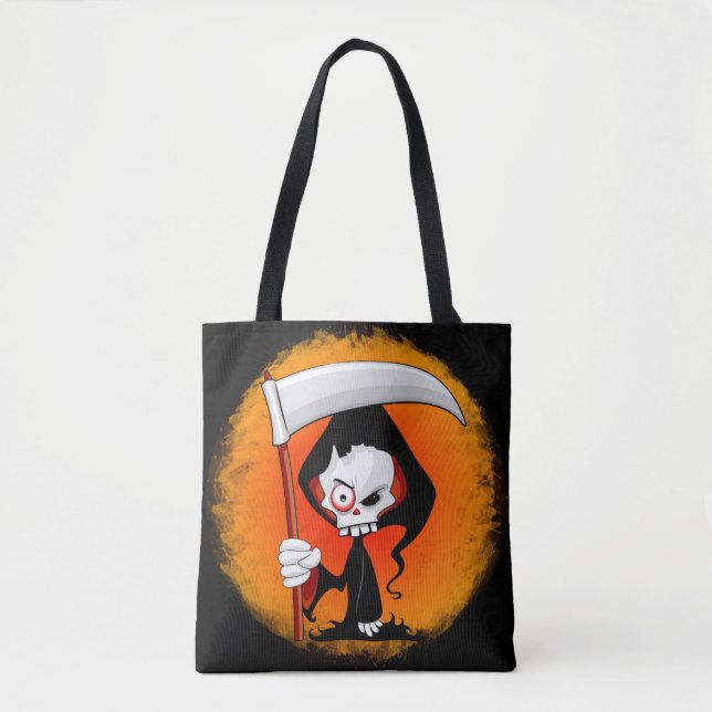 Tote Bag Grim Reaper Déplaisant Drôle Cartoon (Devant)
