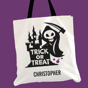 Tote Bag Grim Reaper Halloween Ticket Traite Personnalisé