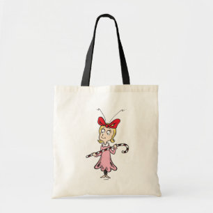 Tote Bag Grinch Cindy-Lou Who - Tenant un bâton de bonbon