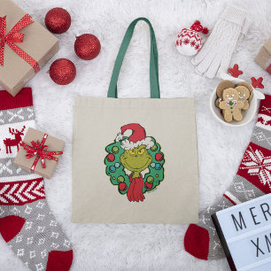 Tote Bag Grinch Couronne de Noël