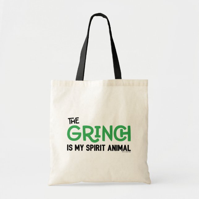 Tote Bag Grinch est ma citation de Spirit Animal (Devant)