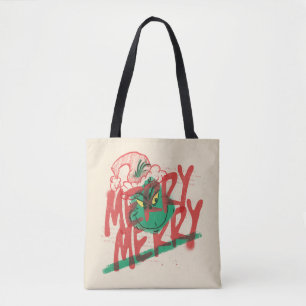 Tote Bag Grinch Grunge Graphique Joyeux Joyeux