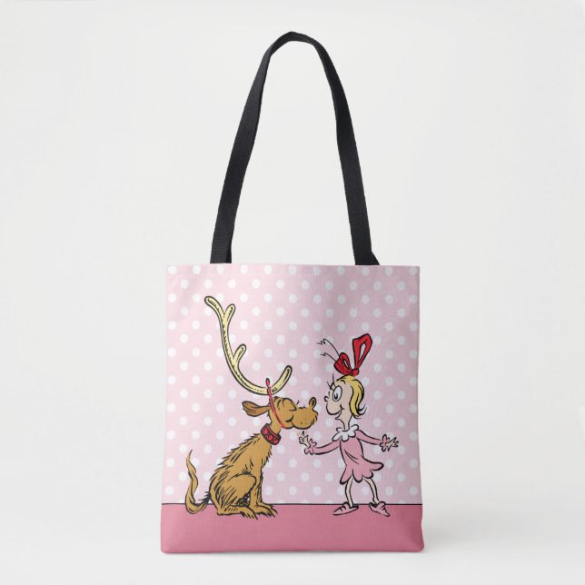Tote Bag Grinch | Max & Cindy Lou Who (Devant)