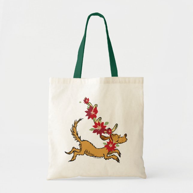 Tote Bag Grinch | Max Poinsettia de Noël (Devant)