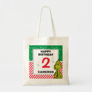 Tote Bag Grinch Rouge et Vert Anniversaire Flocon de Neige