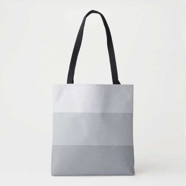 Tote Bag Gris argenté rayé (Devant)