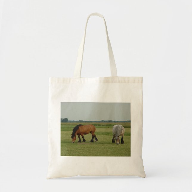 Tote Bag Gris belge de Cheval-un d'ébauche, un brun (Devant)