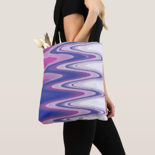 Tote Bag gris bleu Fuchsia