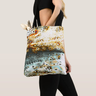 Tote Bag Gris de mosaïque jeté sur la texture grise et cora