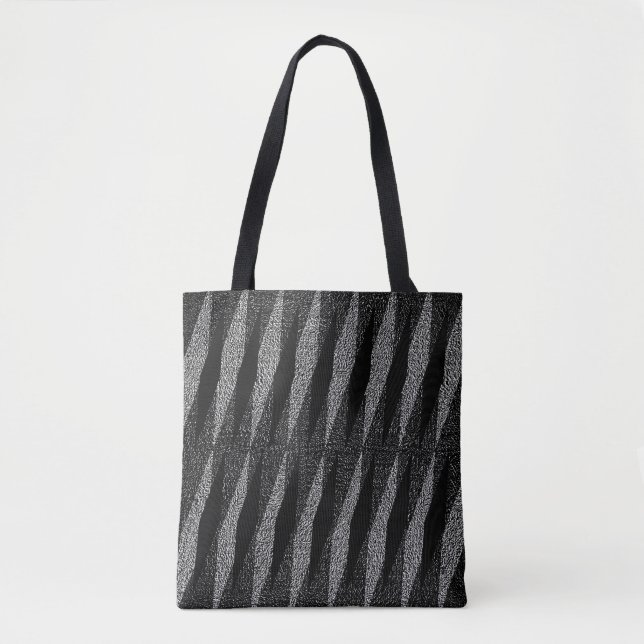 Tote Bag Gris-Noir Réplique-Grain Imprimer (Devant)