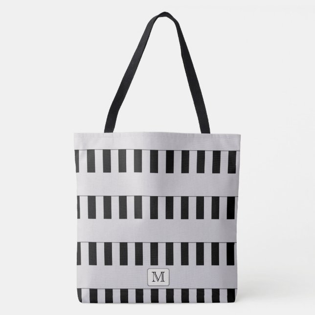 Tote Bag Gris pastel sur n'importe quel monogramme personna (Devant)