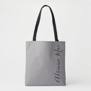 Tote Bag Gris simple personnalisé + Noir