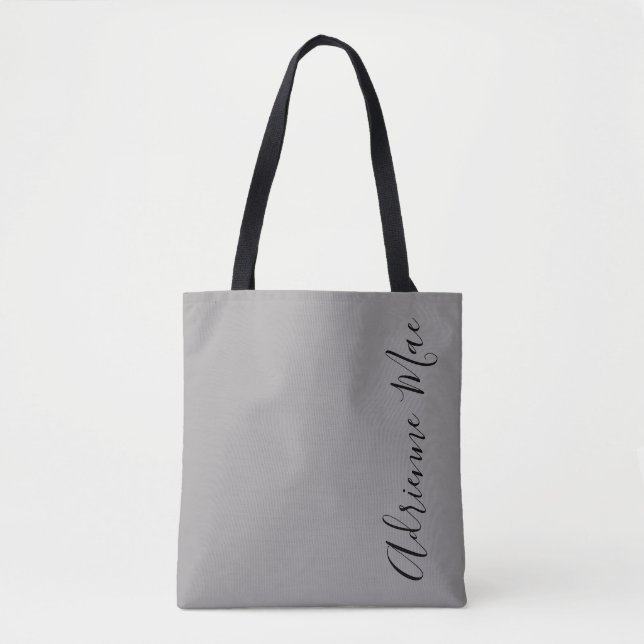 Tote Bag Gris simple personnalisé + Noir (Devant)