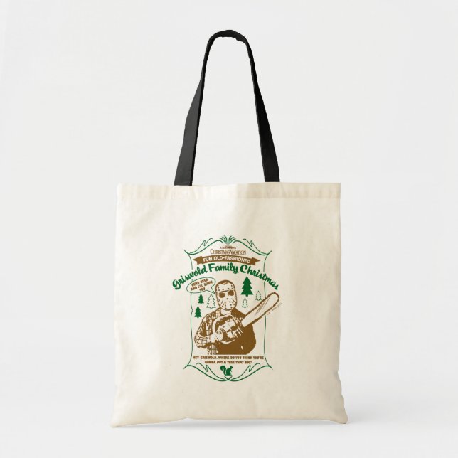 Tote Bag Griswold Famille de Noël Chainsaw Graphique (Devant)