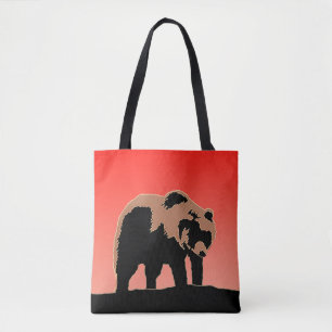 Tote Bag Grizzly Bear au coucher du soleil - Art original d