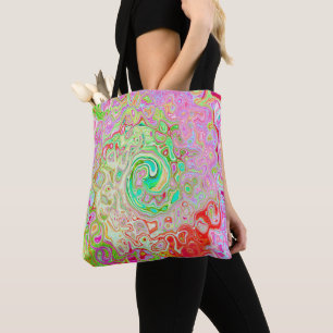 Tote Bag Groovy Abstrait Rétro Pastel Tourbillon Liquide Ve