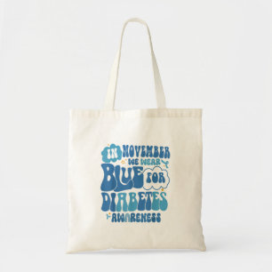 Tote Bag Groovy En Novembre Portez Bleu Sensibilisation Au