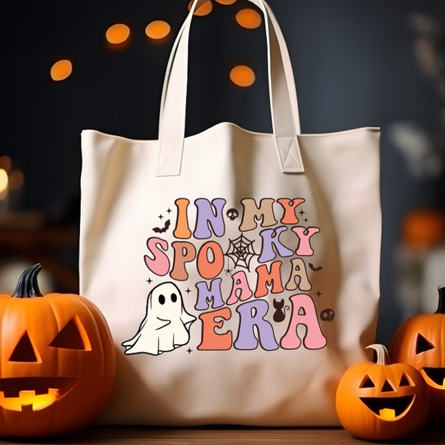 TOTE BAG GROOVY HALLOWEEN DANS MON ÈRE DE MAMAN SPIRITUELLE (FUNNY GROOVY HALLOWEEN IN MY SPOOKY MAMA ERA OUTFIT FOR MOM DURING HALLOWEEN OR AUTUMN)