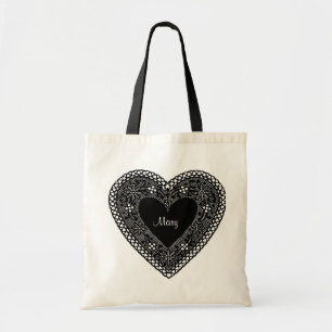 Tote Bag Gros Coeur de dentelle Vintage