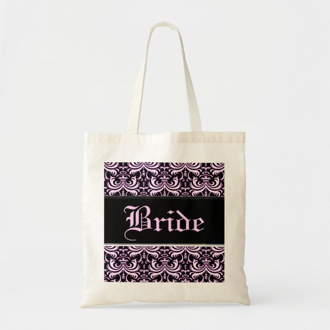 Tote Bag Gros Damas Gras (Rose) (Mariage) (Devant)