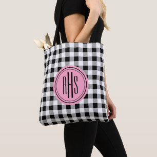 Tote Bag Gros monogramme sur l'épaule de Buffalo Check