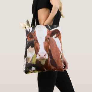 Tote Bag Gros plan de la vache laitière blanche Holstein ro