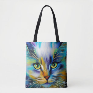 Tote Bag Gros plan d'un chaton siamois coloré