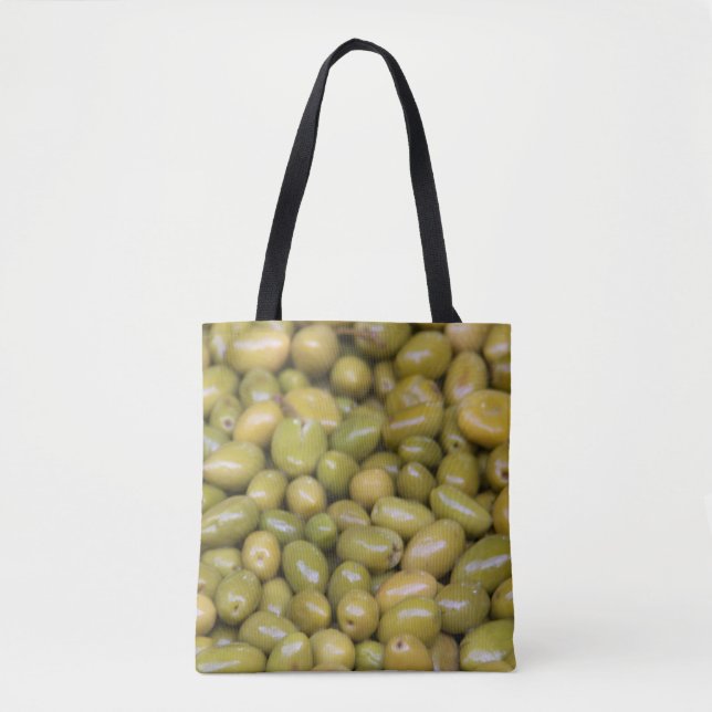 Tote Bag Gros plan sur des olives vertes (Devant)