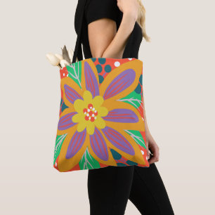 Tote Bag Grosse fleur orange