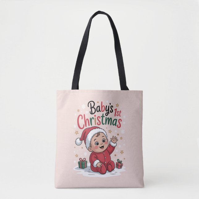 Tote Bag Grossesse 1er Noël de bébé Annonce de grossesse (Devant)
