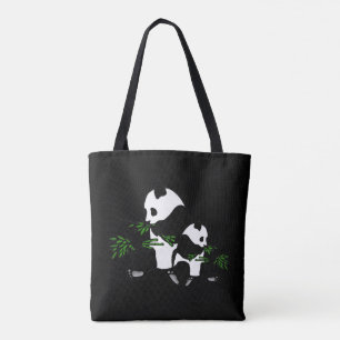 Tote Bag Grossissant Panda Noir